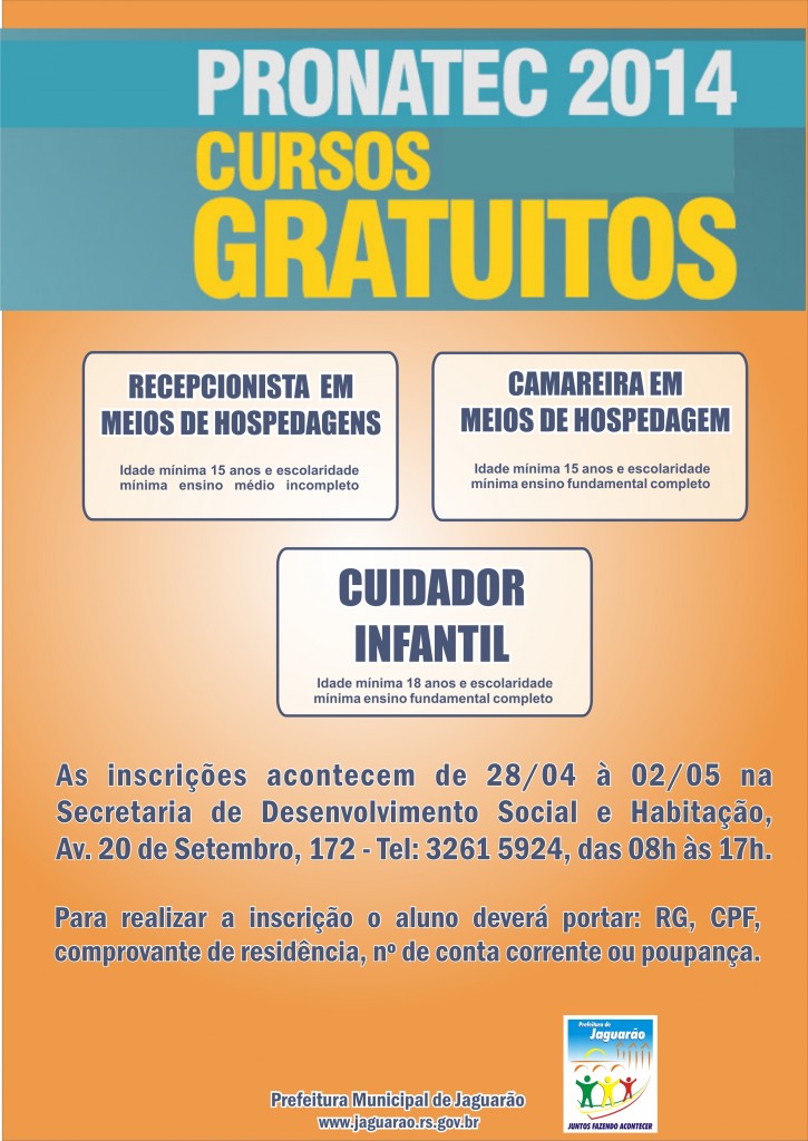Cursos pronatec 2