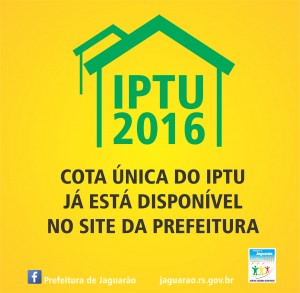 IPTU 2016 COMUNICADO